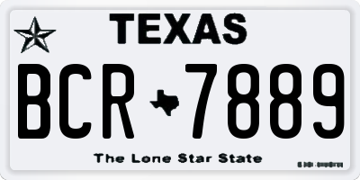 TX license plate BCR7889