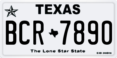 TX license plate BCR7890