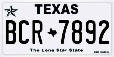 TX license plate BCR7892