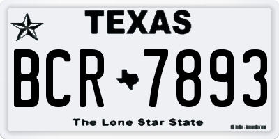 TX license plate BCR7893