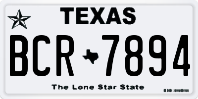 TX license plate BCR7894