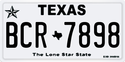 TX license plate BCR7898
