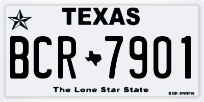 TX license plate BCR7901
