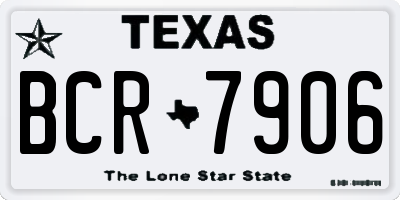 TX license plate BCR7906