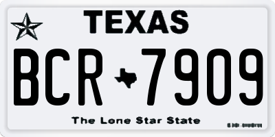 TX license plate BCR7909