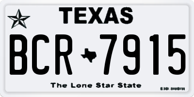 TX license plate BCR7915