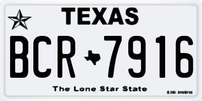 TX license plate BCR7916