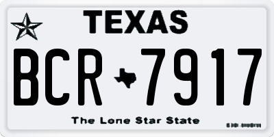 TX license plate BCR7917