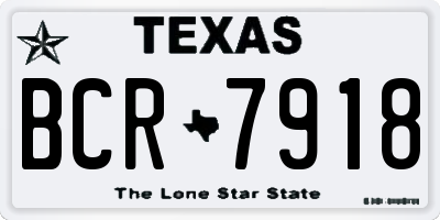 TX license plate BCR7918