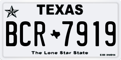 TX license plate BCR7919
