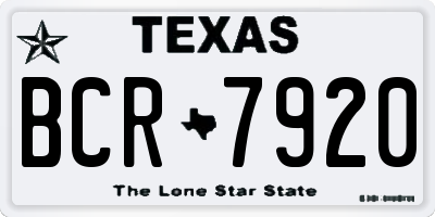 TX license plate BCR7920