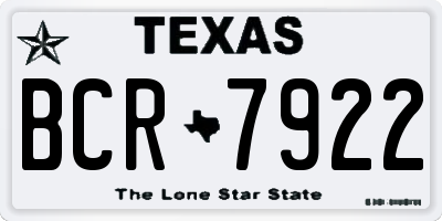 TX license plate BCR7922