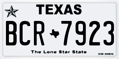 TX license plate BCR7923