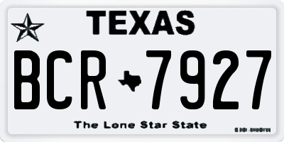 TX license plate BCR7927
