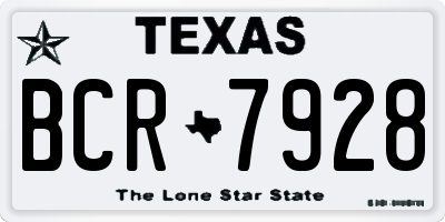 TX license plate BCR7928
