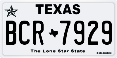 TX license plate BCR7929