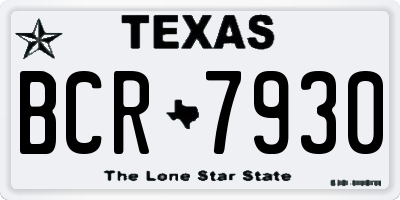 TX license plate BCR7930