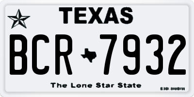 TX license plate BCR7932