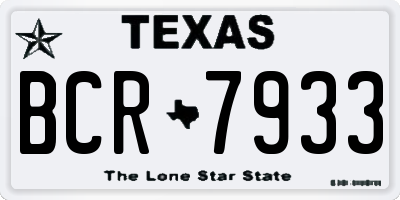 TX license plate BCR7933