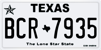 TX license plate BCR7935