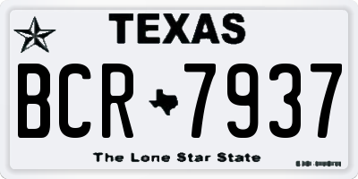 TX license plate BCR7937