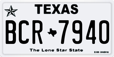 TX license plate BCR7940