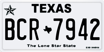 TX license plate BCR7942