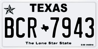 TX license plate BCR7943