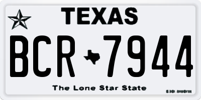 TX license plate BCR7944