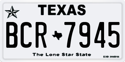 TX license plate BCR7945