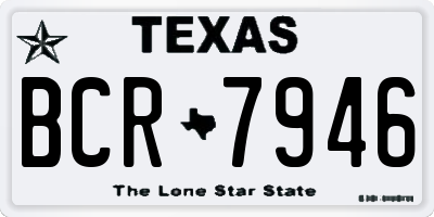 TX license plate BCR7946