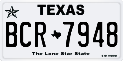 TX license plate BCR7948