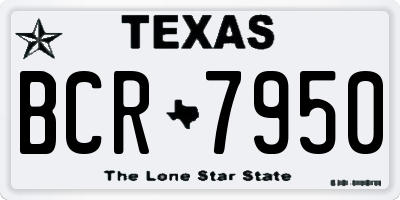 TX license plate BCR7950