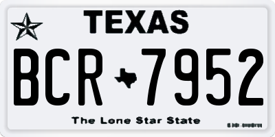 TX license plate BCR7952
