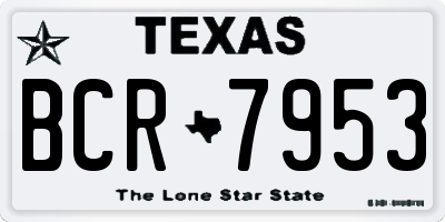TX license plate BCR7953