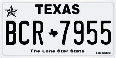 TX license plate BCR7955