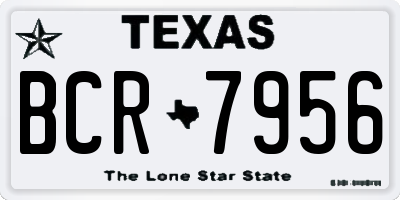 TX license plate BCR7956