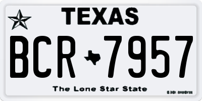 TX license plate BCR7957