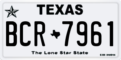 TX license plate BCR7961