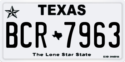 TX license plate BCR7963