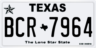 TX license plate BCR7964