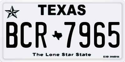 TX license plate BCR7965
