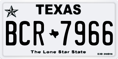 TX license plate BCR7966