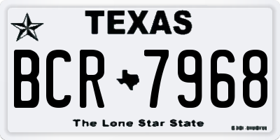 TX license plate BCR7968