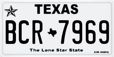 TX license plate BCR7969