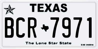 TX license plate BCR7971