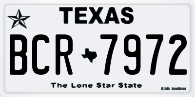 TX license plate BCR7972