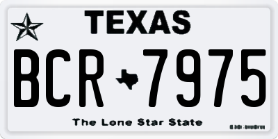 TX license plate BCR7975