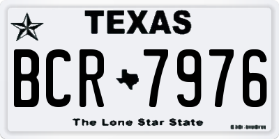TX license plate BCR7976