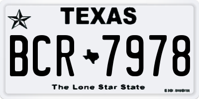 TX license plate BCR7978